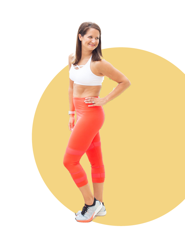 Cutout image of coach Alissa in her workout clothes posing